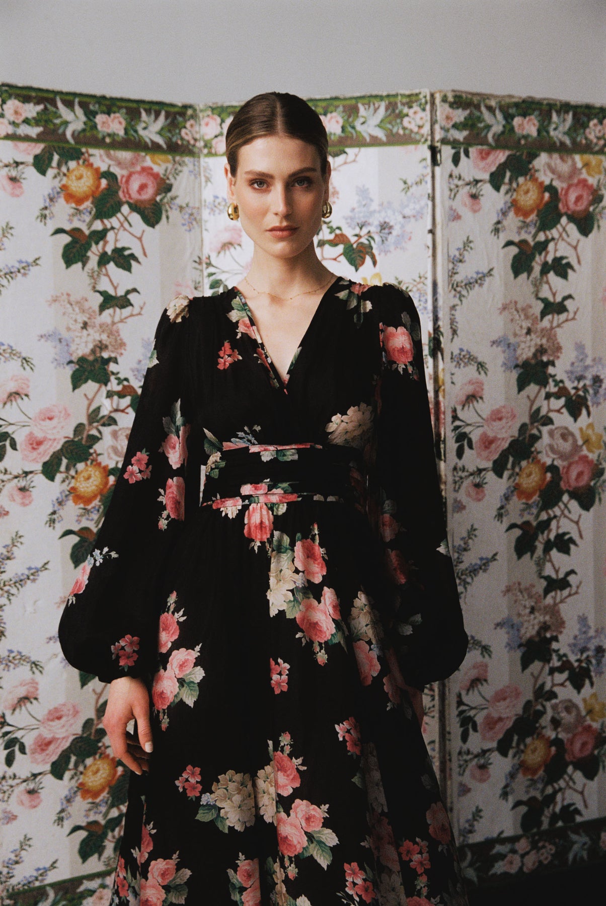 Cupro Rouching Gown - Flower Market