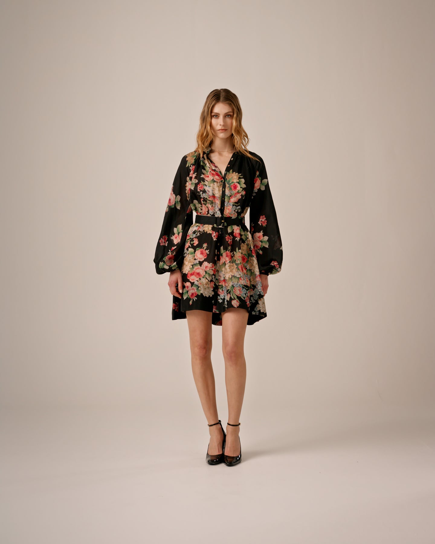 Cupro Button-Down Dress - Flower Market