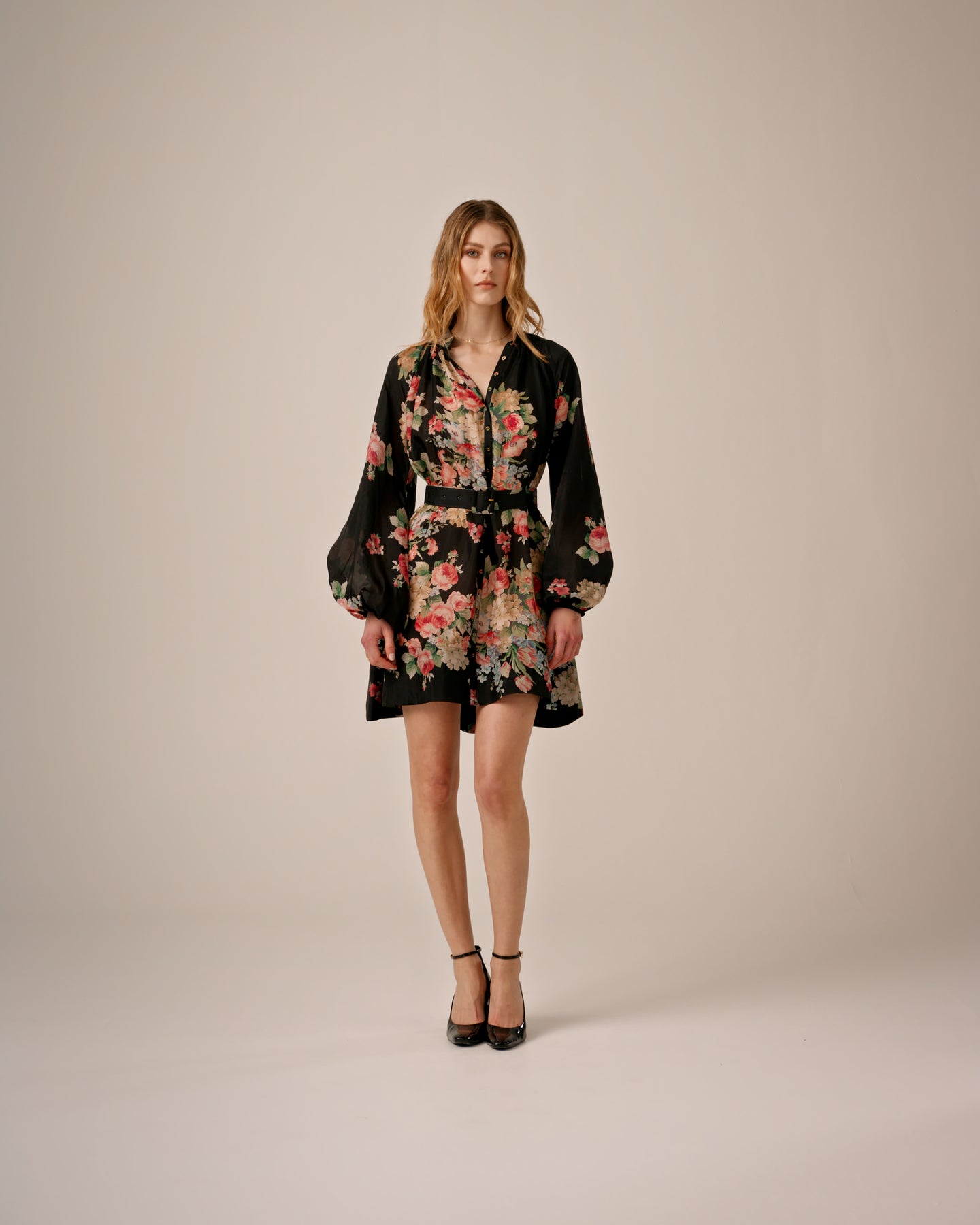 Cupro Button-Down Dress - Flower Market