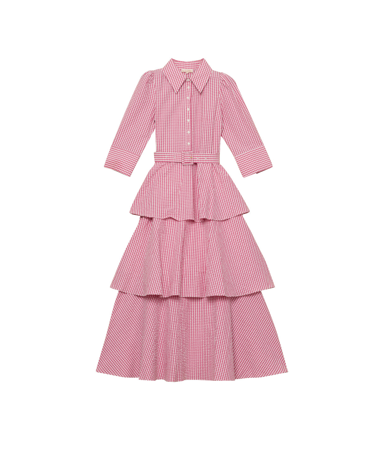 byTiMo Seersucker Flounce Dress - Pink Checks