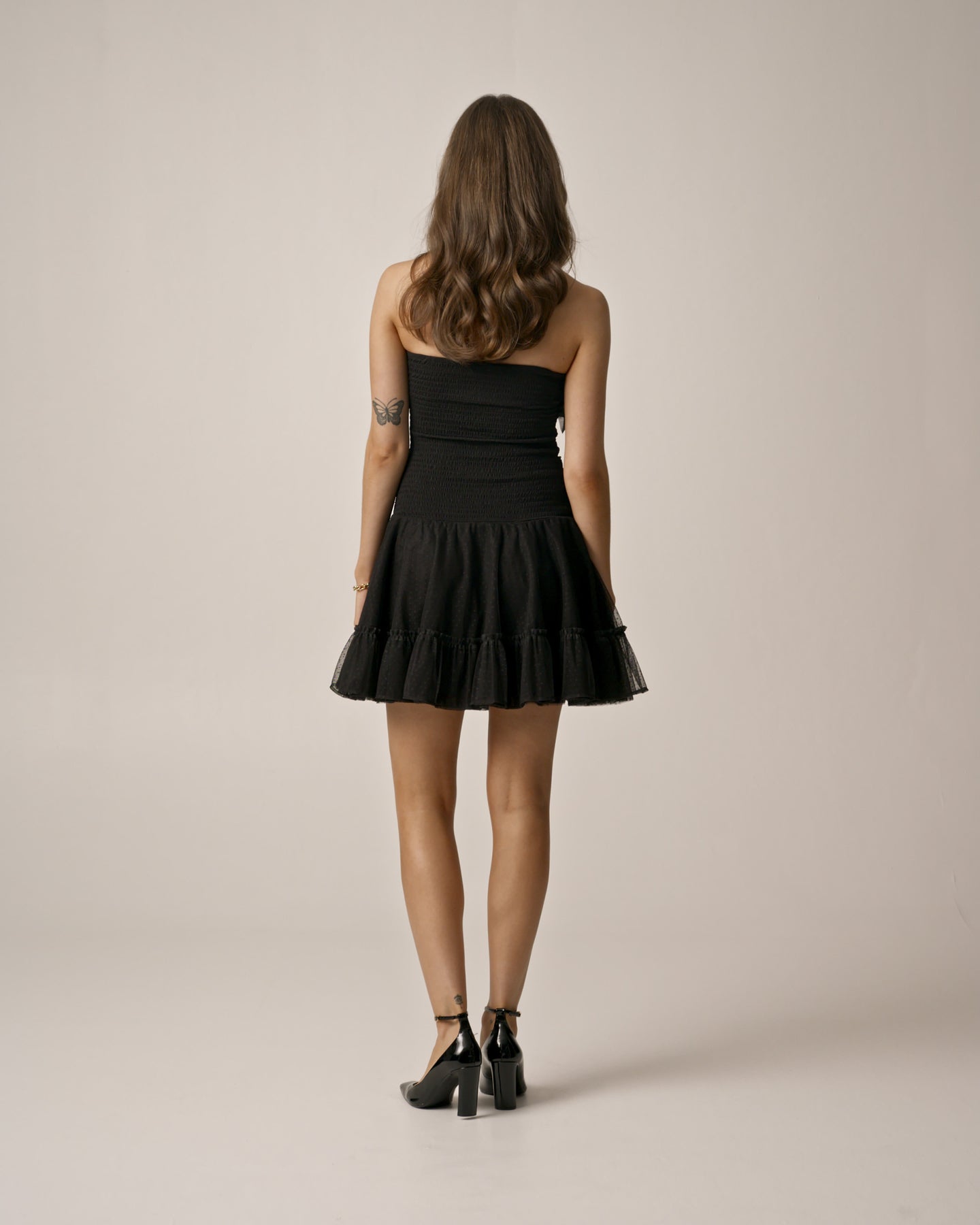 Tulle Mini Dress - Svart