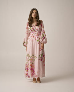 Viscose V-Neck Dress - Cherry Blossom