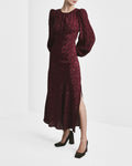 Viscose Midi Dress - Vinröd