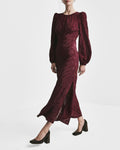 Viscose Midi Dress - Vinröd