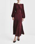 Viscose Midi Dress - Vinröd