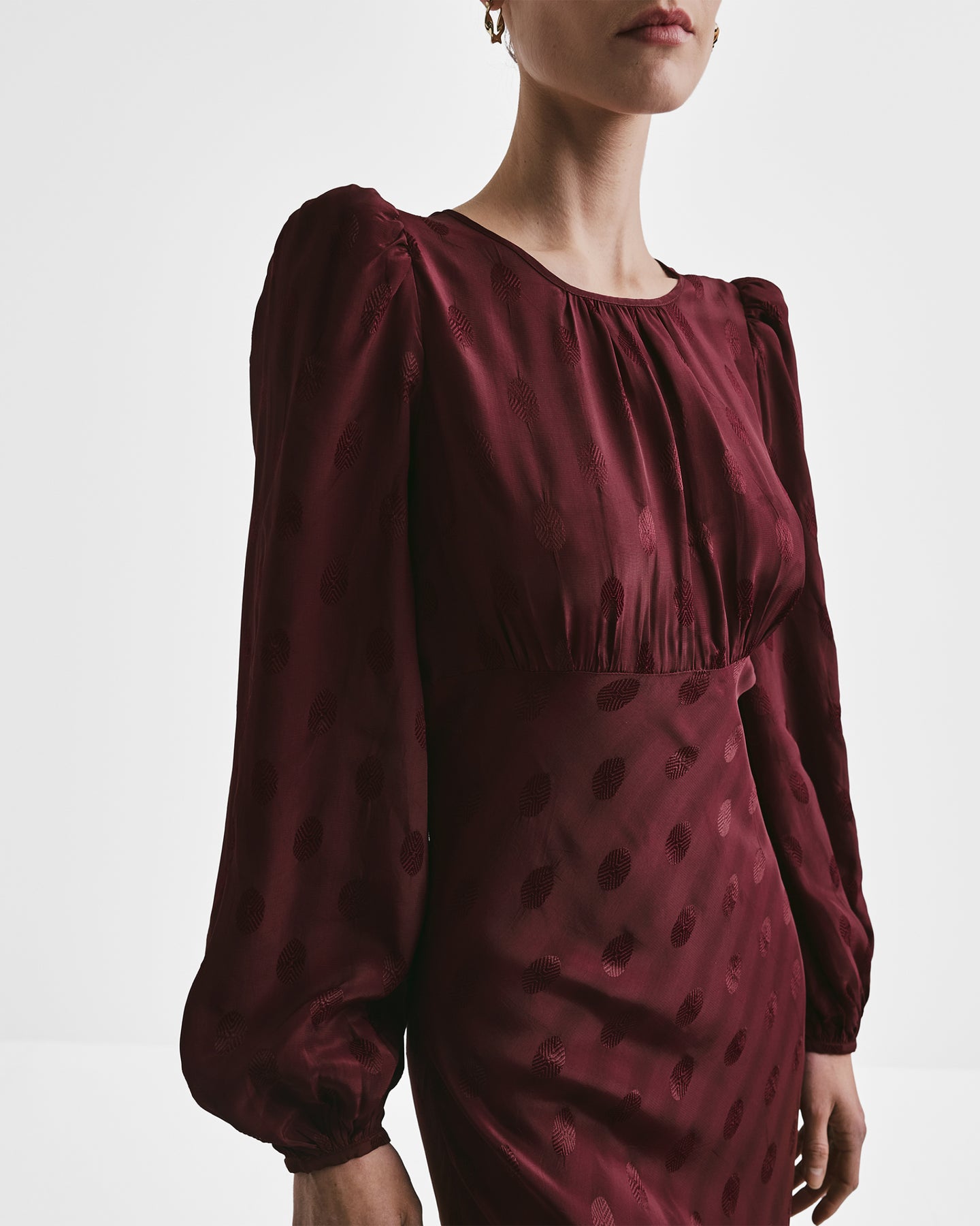 Viscose Midi Dress - Vinröd