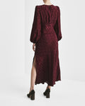 Viscose Midi Dress - Vinröd