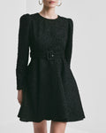Boucle Belt Dress - Svart