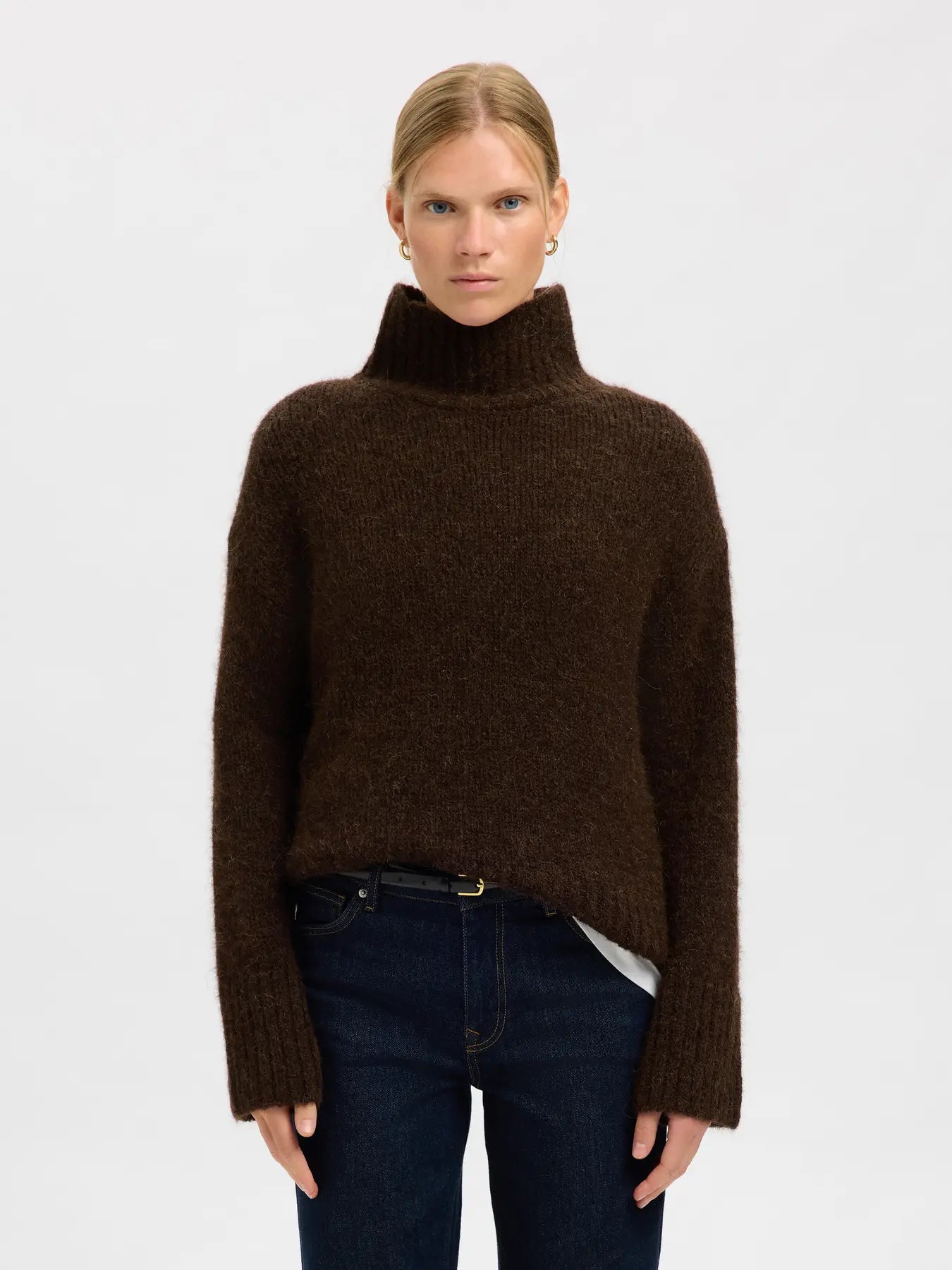 Gabriella Ls Knit High Neck - Delicioso Melange