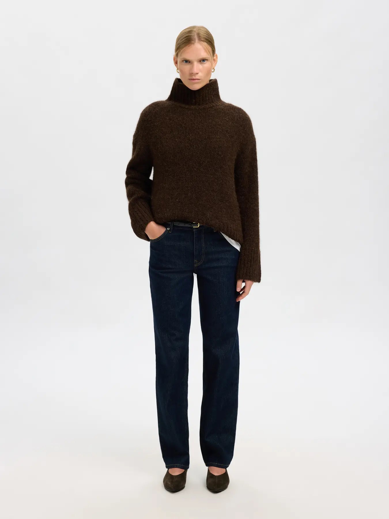 Gabriella Ls Knit High Neck - Delicioso Melange