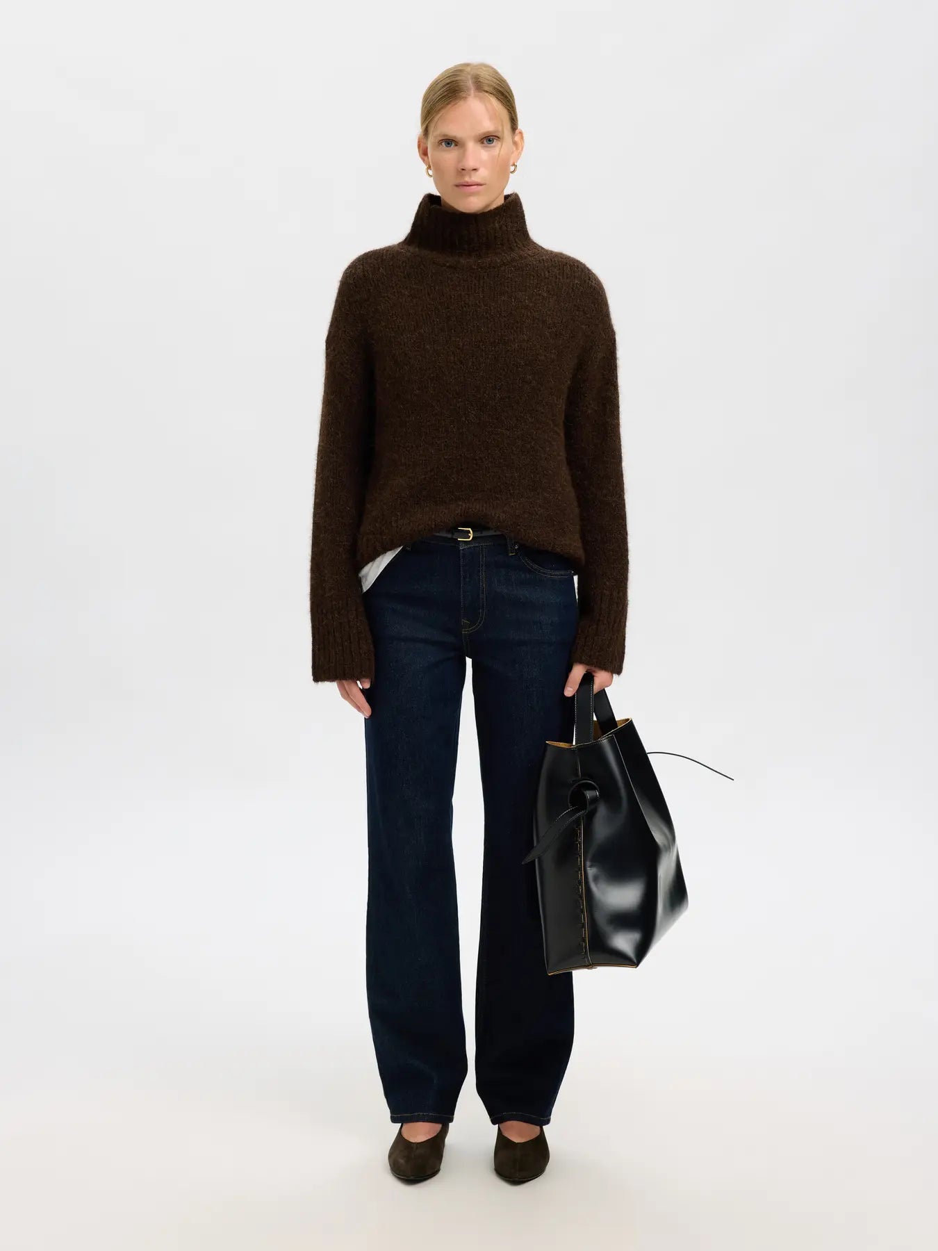 Gabriella Ls Knit High Neck - Delicioso Melange