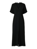 Lina Ss Ankle Wrap Dress B - Black