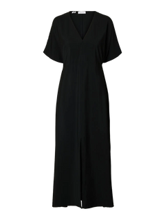 Lina Ss Ankle Wrap Dress B - Black