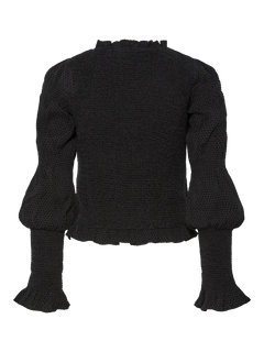 Yaspira Ls Smock Top - Black