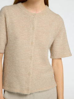 Lulu 2/4 Knit Cardigan - Birch Melange