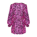 Pace Belt Dress - Fuchsia/Green Mix