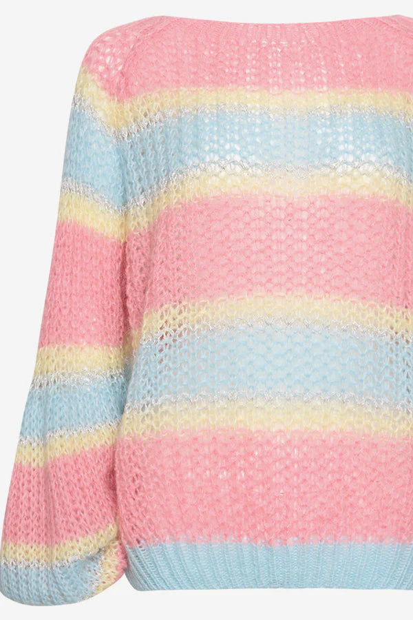 Pacific Knit Sweater - Light Blue/Rose Mix