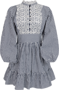 Seersucker Mini Dress - Navy Checks