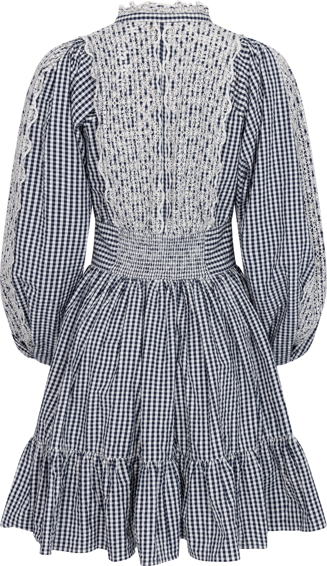 Seersucker Mini Dress - Navy Checks