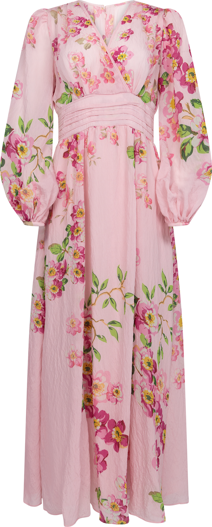 Viscose V-Neck Klänning - Cherry Blossom