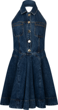 Sleeveless Flared Mini Dress - Denim