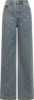Diamante Bow Jeans - Ljusblå