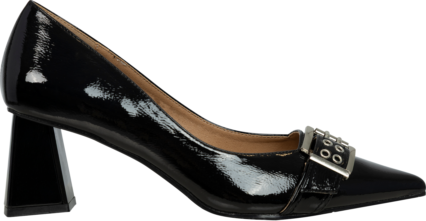 Biamaralyn Buckle Pump Faux Leather - Black Patent