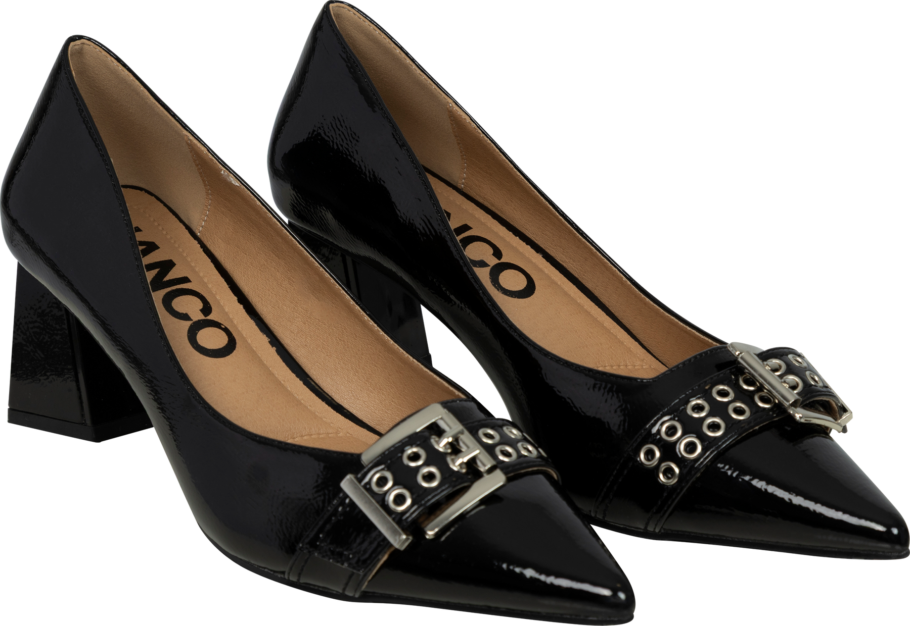 Biamaralyn Buckle Pump Faux Leather - Black Patent