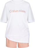 S/S Short Set - White Top_Subtle Bloom Bottom