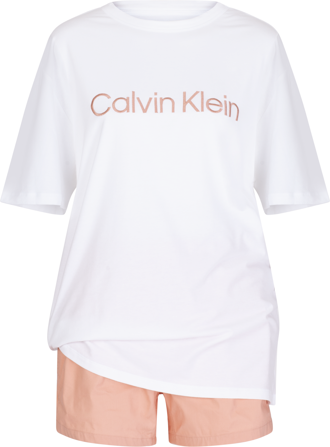 S/S Short Set - White Top_Subtle Bloom Bottom