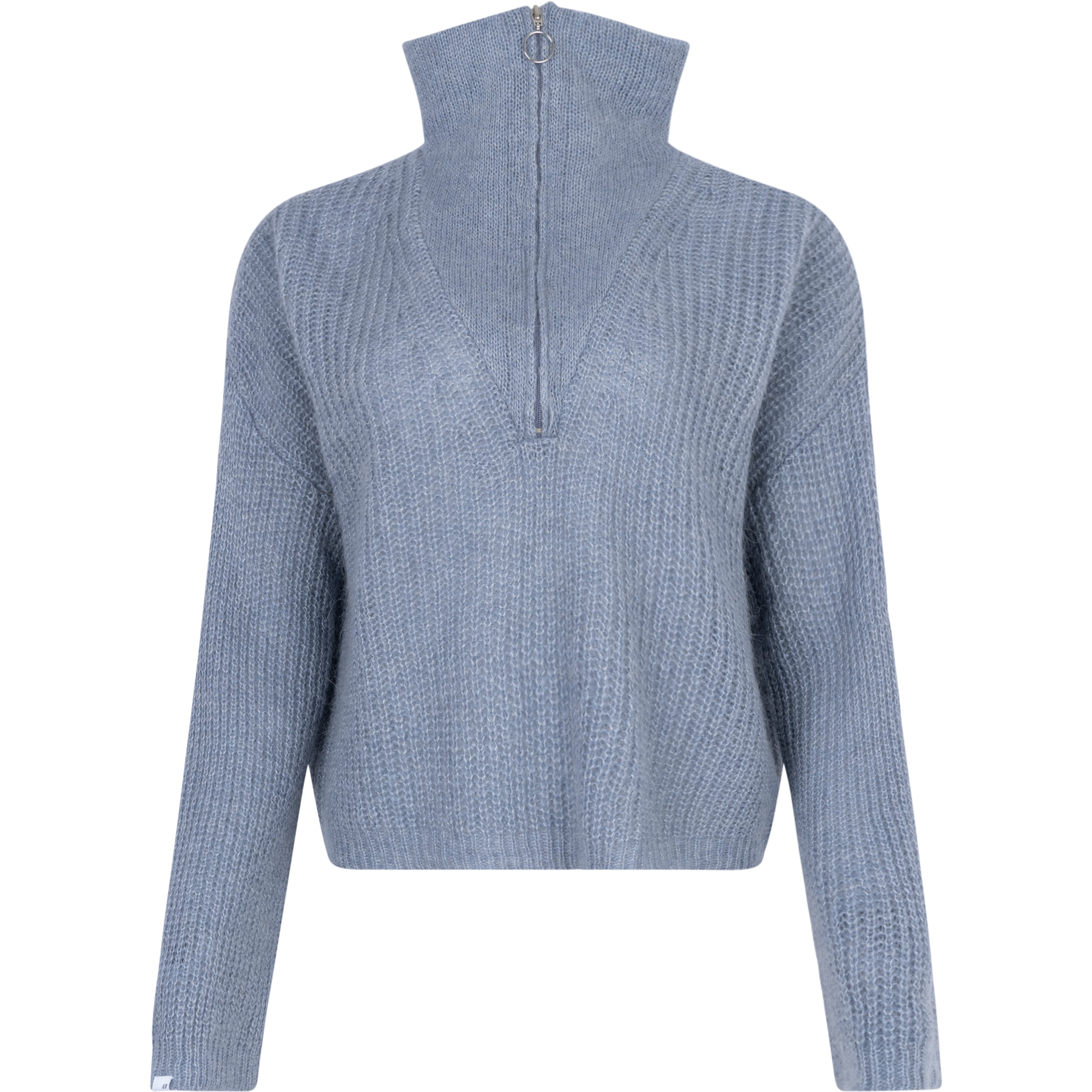 Florie Zip Knit - Greyish Blue