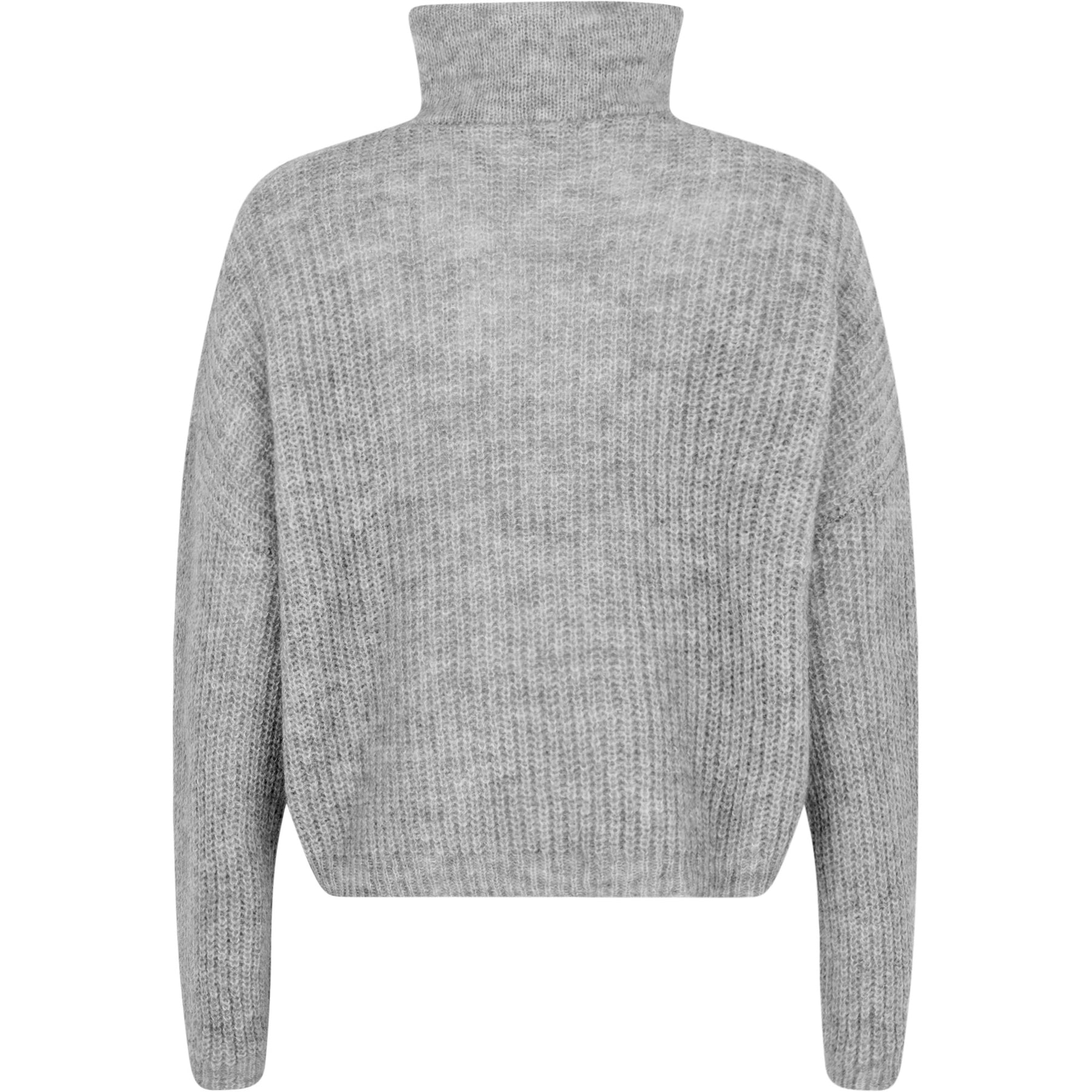 Florie Zip Knit - Lt Grey Melange
