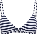 Pique Stripe Triangle Bra Ots - White/Navy