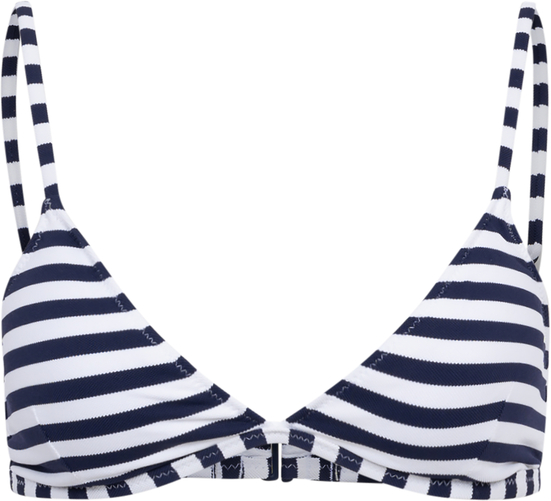 Pique Stripe Triangle Bra Ots - White/Navy