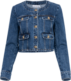 Buttoned Denim Jacket - Blue