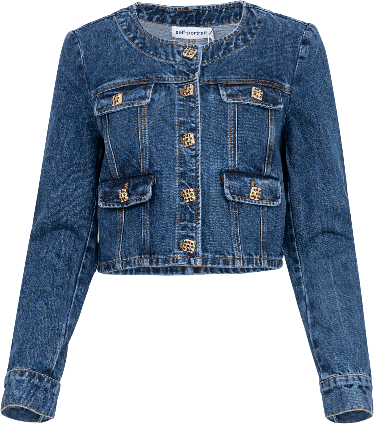 Buttoned Denim Jacket - Blue
