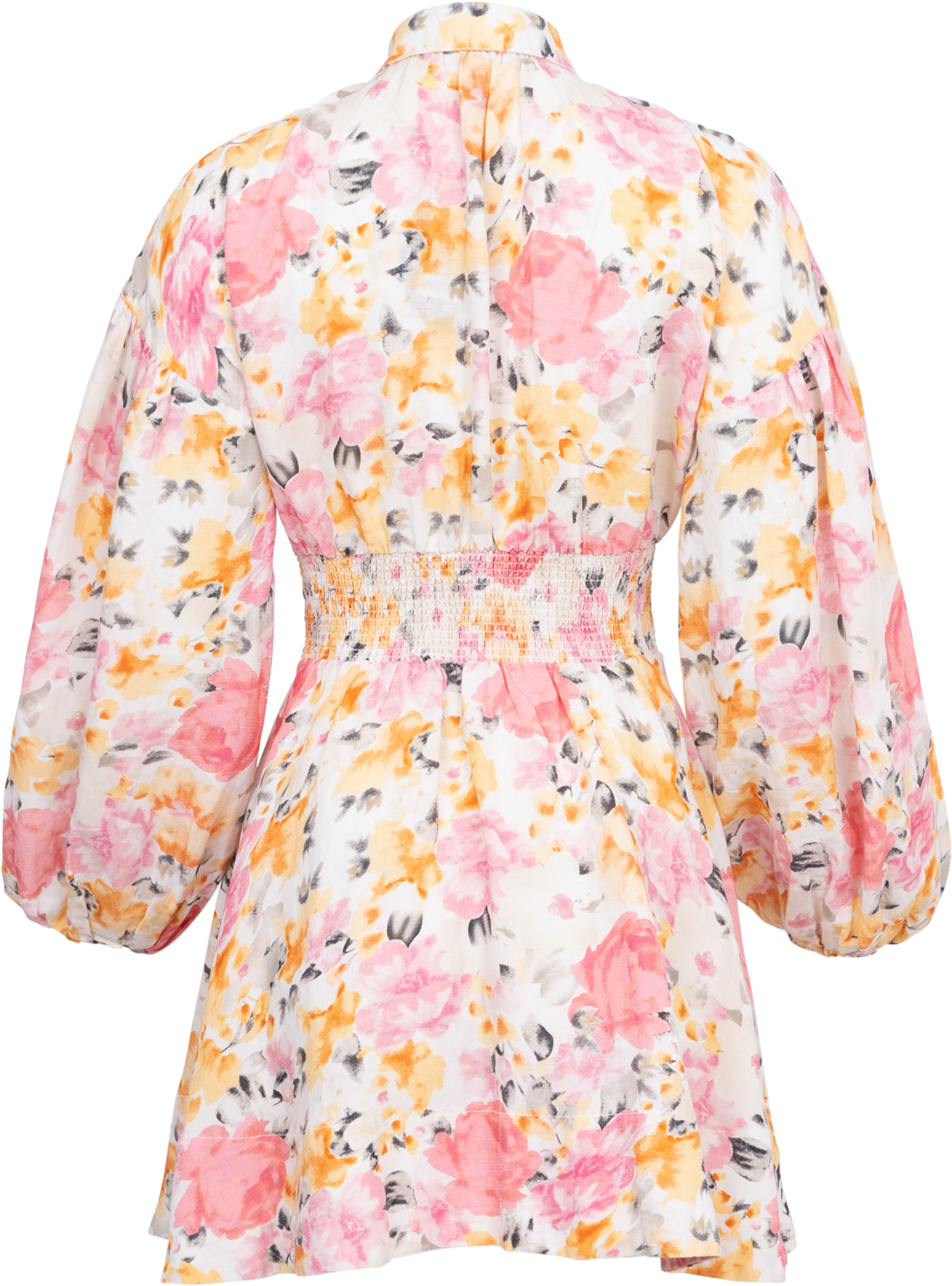 Linen Mini Dress - Vintage Corals