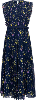 Chiffon Midi Dress - Navy Floral