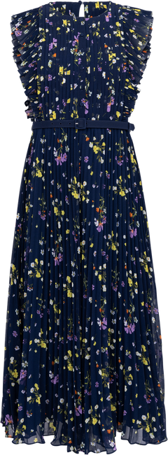 Chiffon Midi Dress - Navy Floral