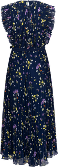 Chiffon Midi Dress - Navy Floral