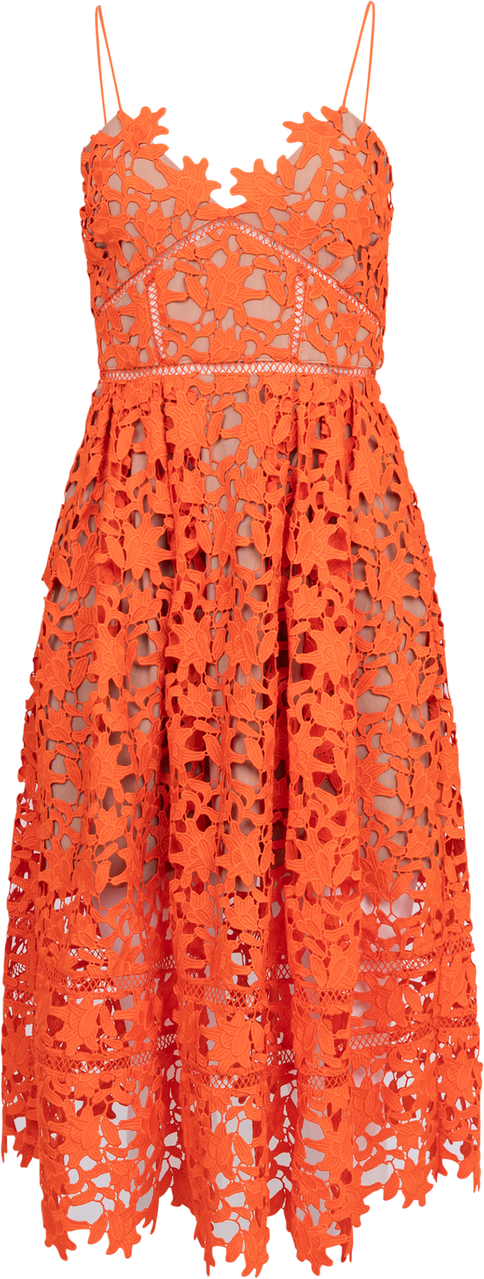 Azaelea Lace Midi Dress - Orange