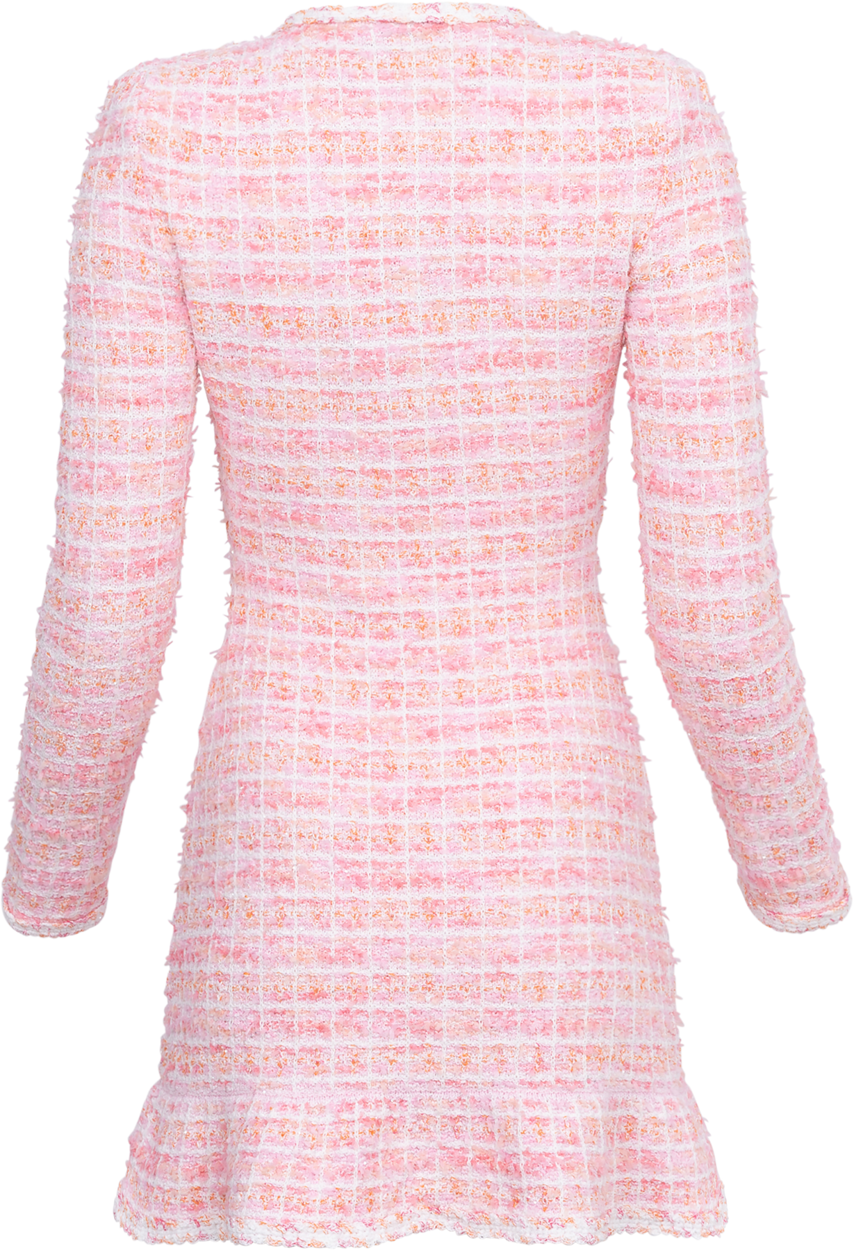 Check Knit Mini Dress - Pink