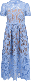 Lily Lace Midi Dress - Blue