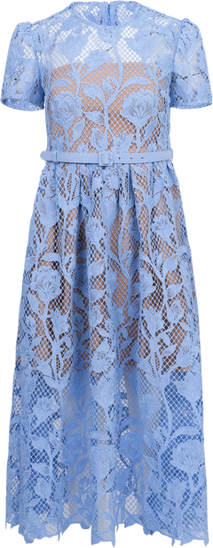 Lily Lace Midi Dress - Blue