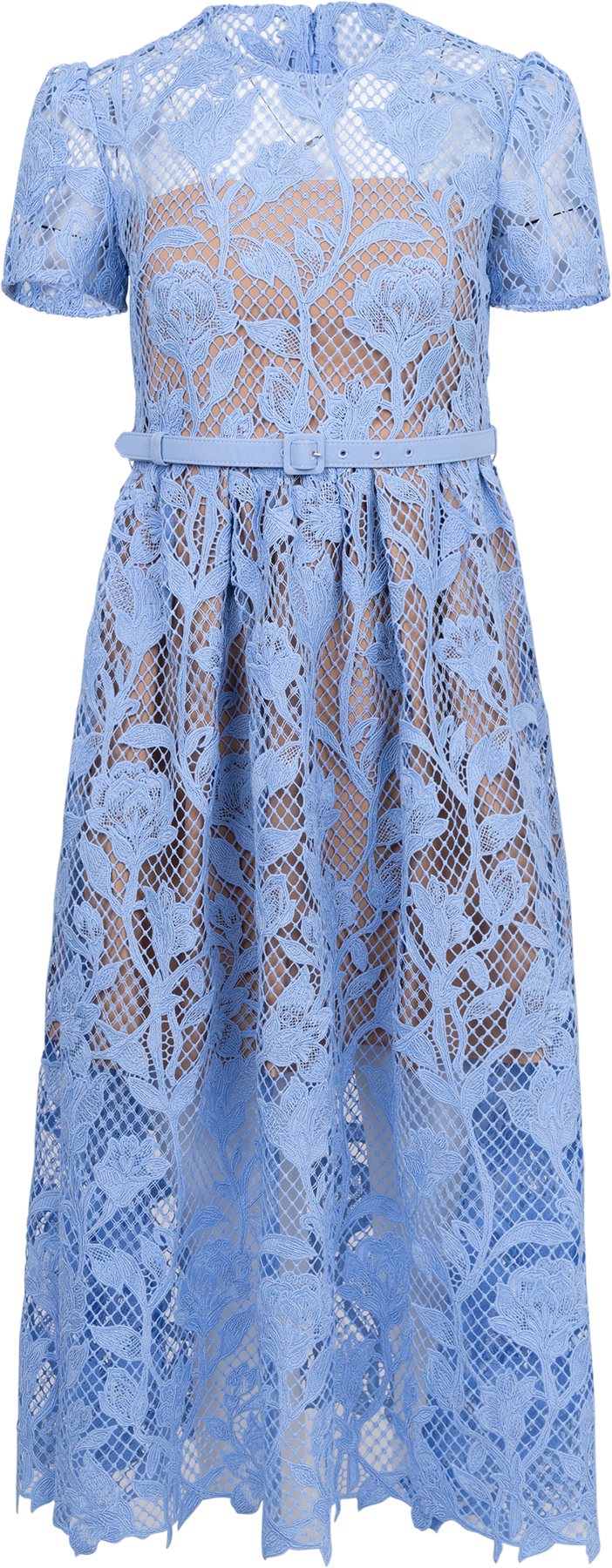 Lily Lace Midi Dress - Blue
