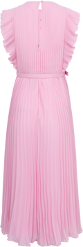 Chiffon Sleeveless Ruffle Midi Dress - Pink
