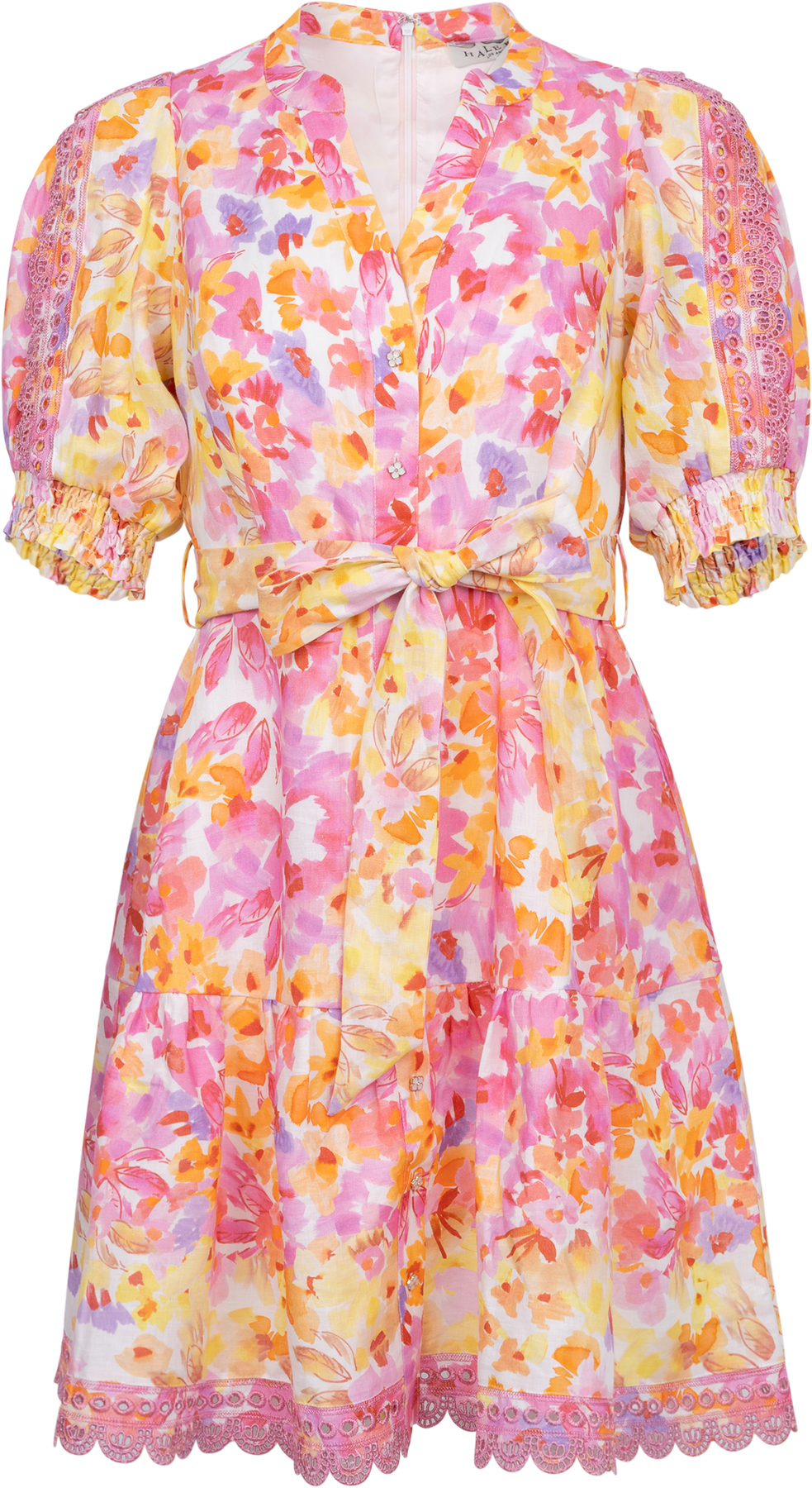 Hayden Linen Short Dress - Pink