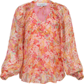 Octavia Silk-Rayon Blouse - Orange