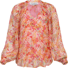 Octavia Silk-Rayon Blouse - Orange