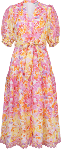 Hayden Long Linen Dress - Pink